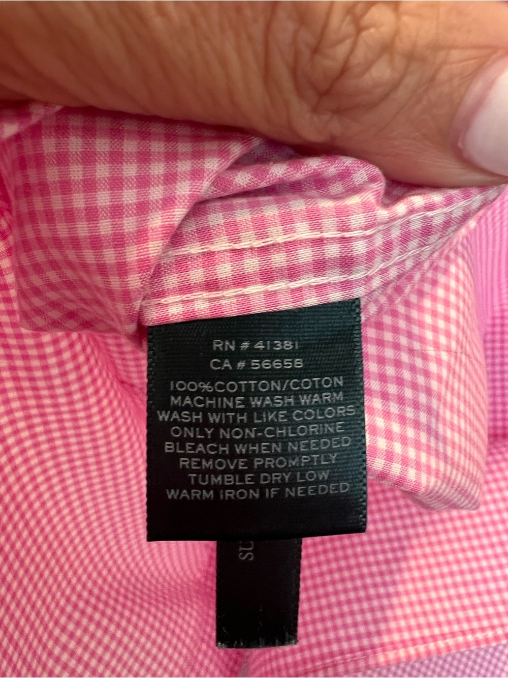 Ralph Lauren Pink Gingham Sleeveless Button-Down Shirt - Picture 4 of 5
